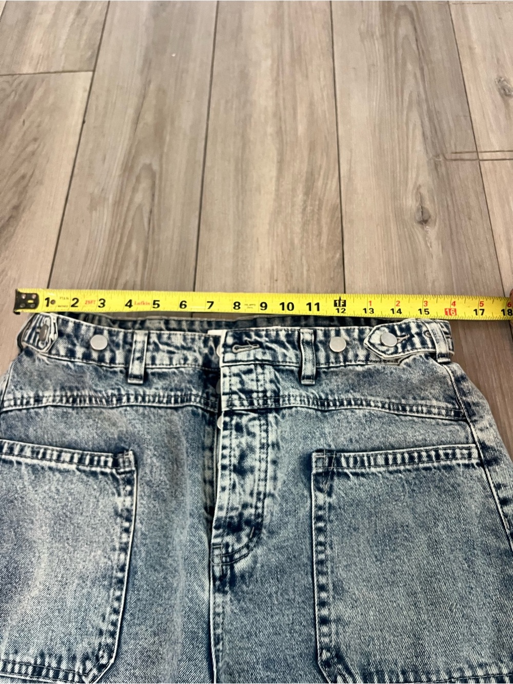 Altar’D State Wide Leg Jeans Light Acid Wash High Rise Button Front Womens 29 - Picture 6 of 11